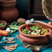 Vegetable Dalcha in 7 inch Clay Pot