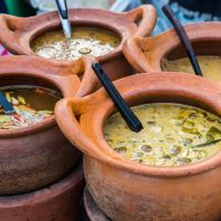 Thai curry in the clay pot.