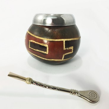 Yerba Mate Calabaza Gourd Set Including Straw (Bombilla)