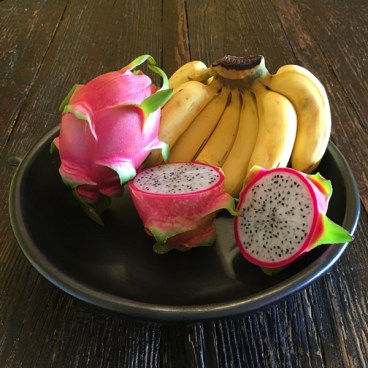 Black Clay, La Chamba Deep Plate with Exotic Fruit