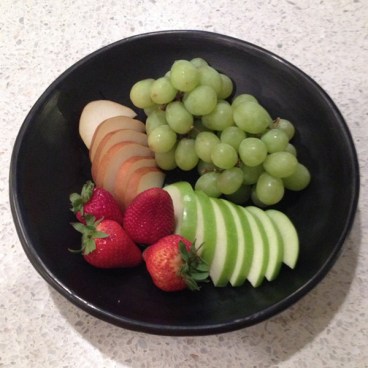 Black Clay, La Chamba Deep Plate with Exotic Fruit