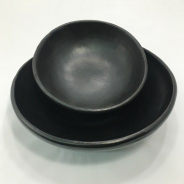 Black Clay, La Chamba Deep Plate with Exotic Fruit