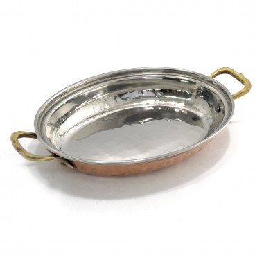 Indian Hammered Copper Mughlai Rice Server